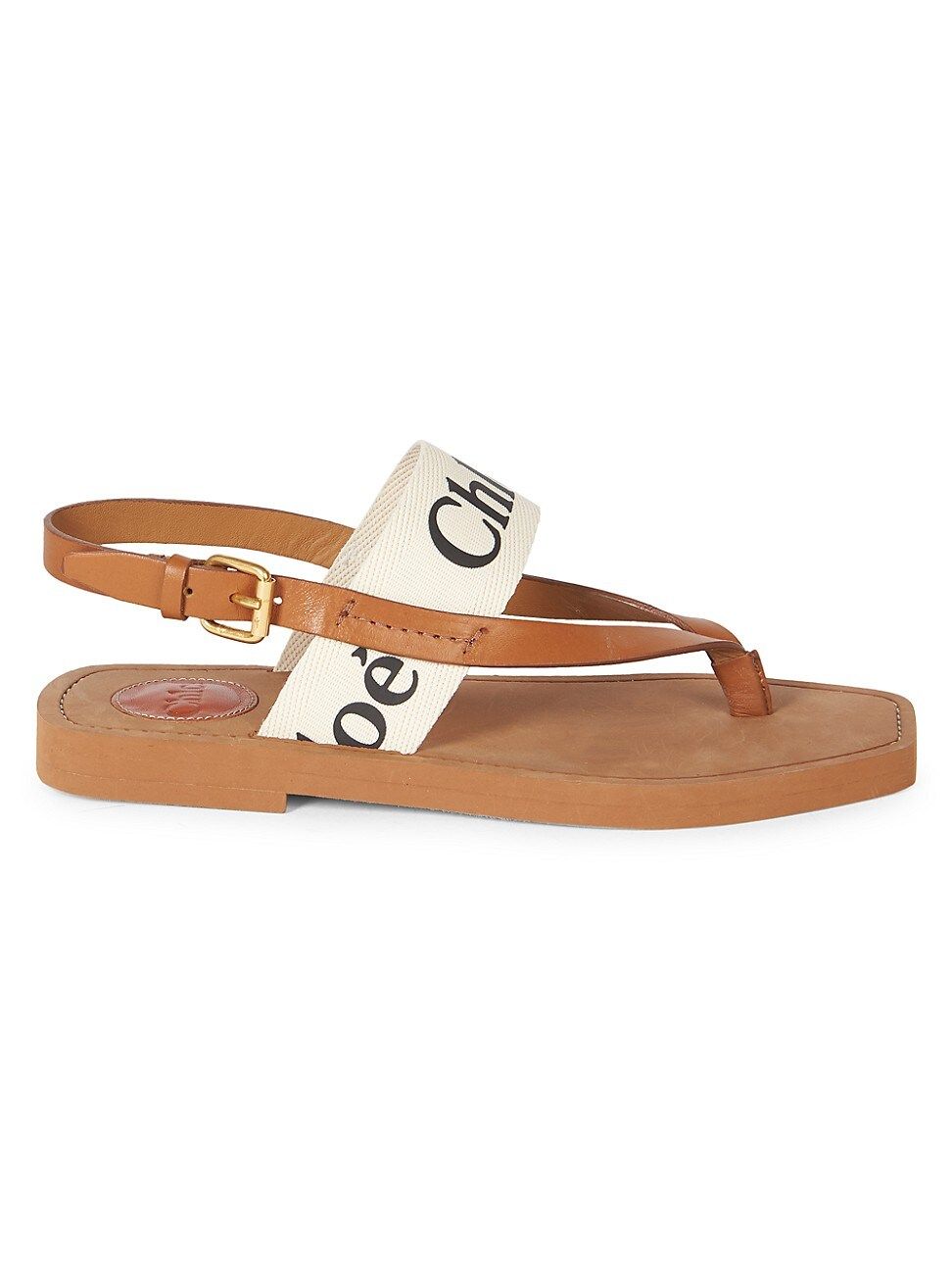 Woody Flat Leather Thong Slingback Sandals | Saks Fifth Avenue