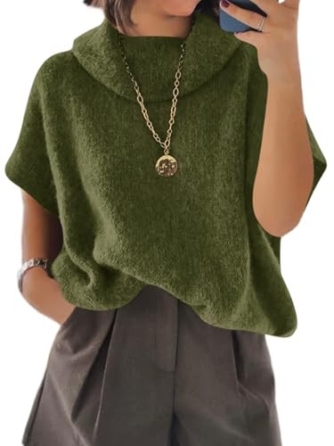 Cicy Bell Womens Oversized Turtleneck Knit Sweaters Short Batwing Sleeve Casual Slouchy Loose Fit... | Amazon (US)