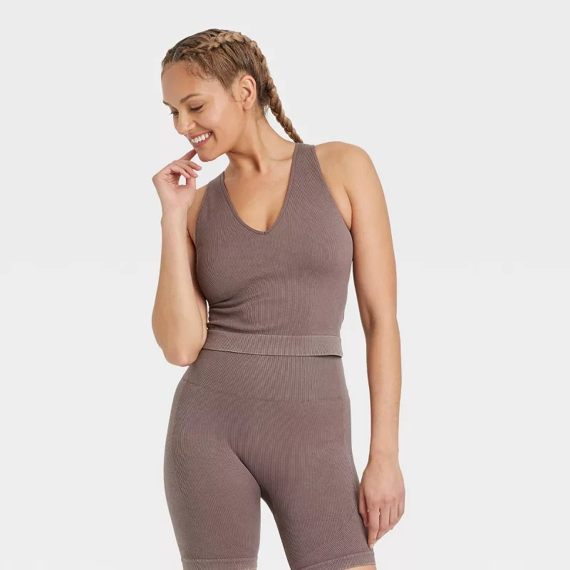 Women's Ribbed Seamless Tank with Built-in Bra - JoyLab™ | Target