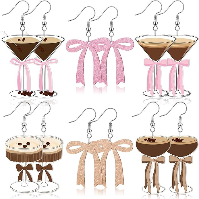 Nosiny 6 Pairs Acrylic Drop Dangle Jewelry Pickle Earrings Martini Earrings 6 Styles Lifelike Dil... | Amazon (US)