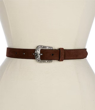 Lauren Ralph Lauren 1" Tooled-Buckle Suede Belt | Dillard's | Dillard's