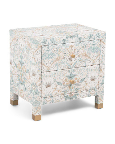 24x24 Strawberry Thief Printed Nightstand | TJ Maxx