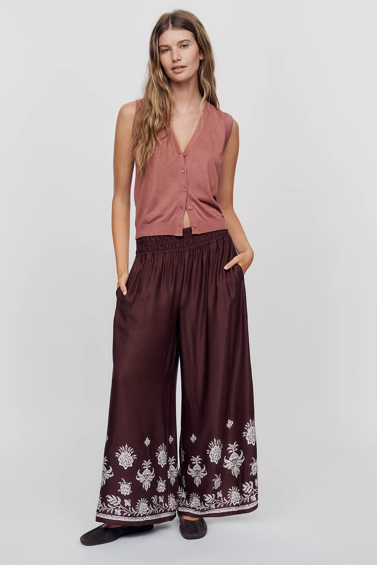 Somerset Silken Floral Pants | Anthropologie (US)