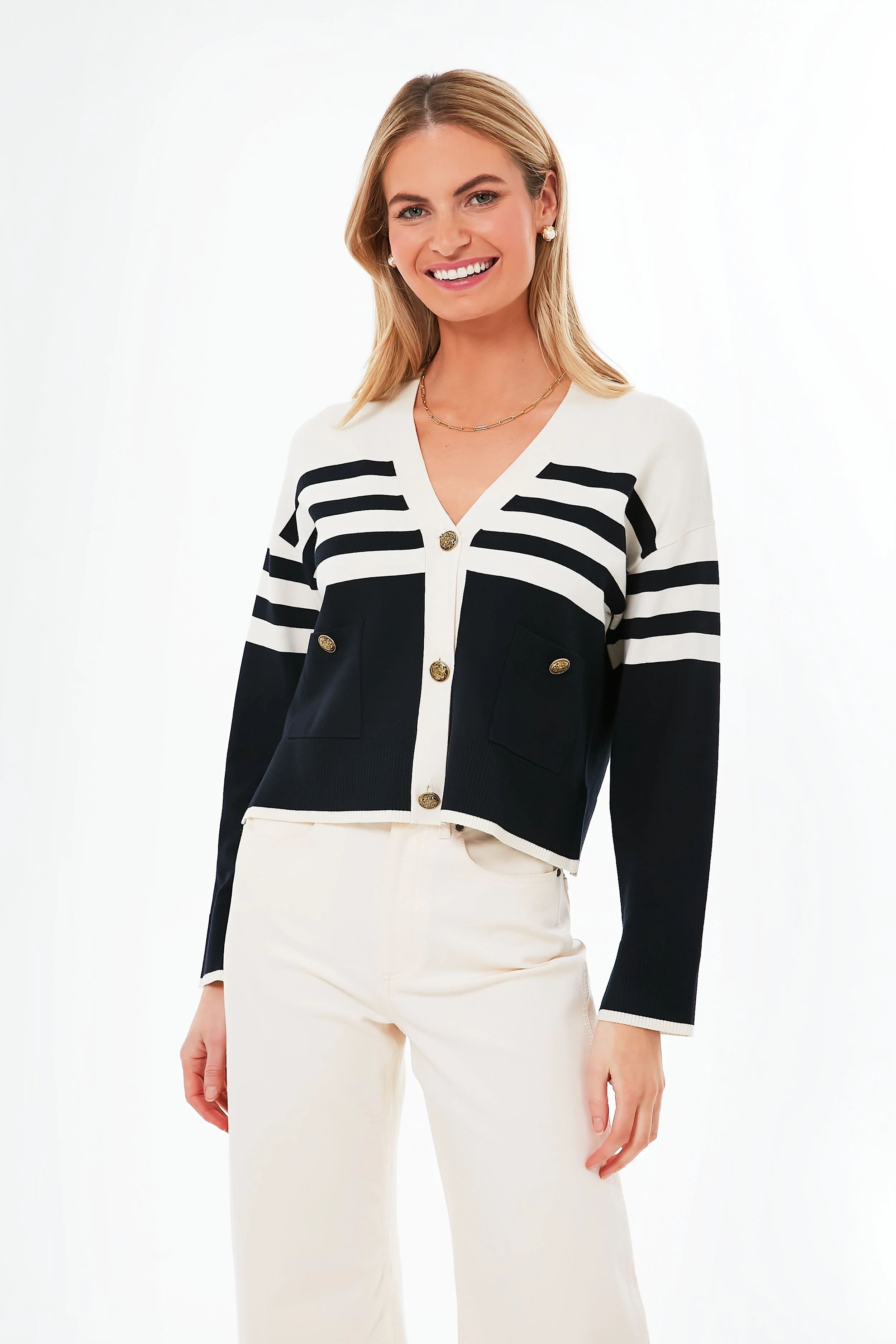 Navy Stripe Capo Cardigan | Tuckernuck (US)