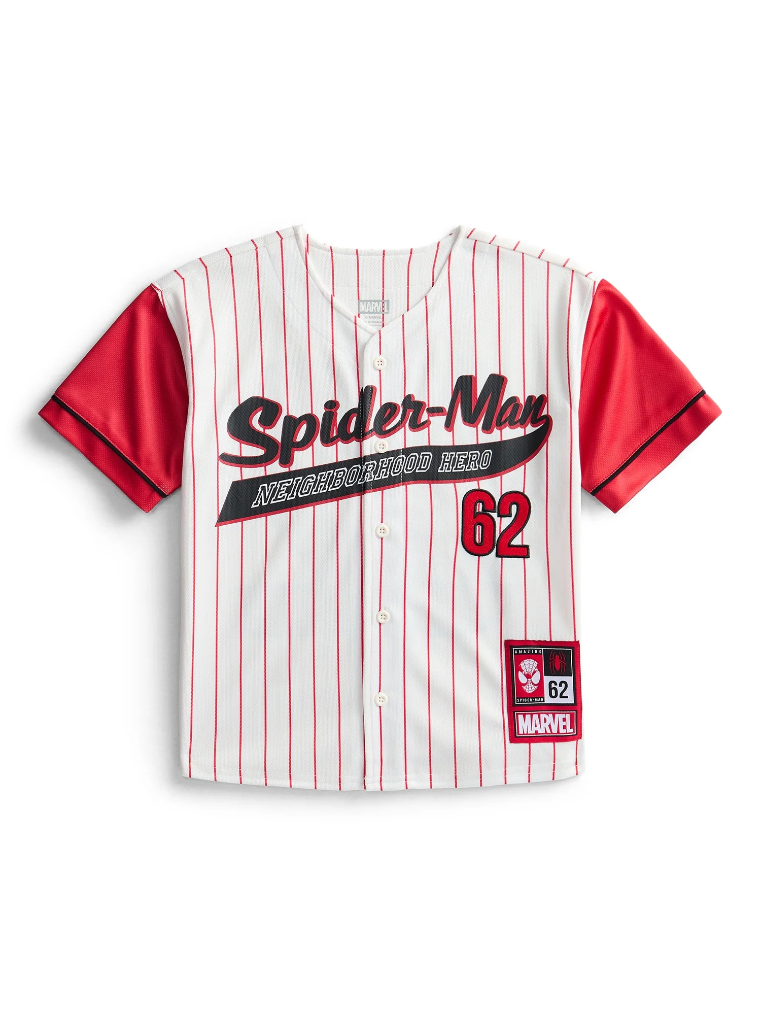 Spider-Man Boys Graphic Baseball Button Down Jersey with Short Sleeves, Sizes 4-12 | Walmart (US)
