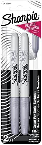 Sharpie 39108PP Metallic Permanent Markers, Fine Point, Silver, 2 Count | Amazon (US)