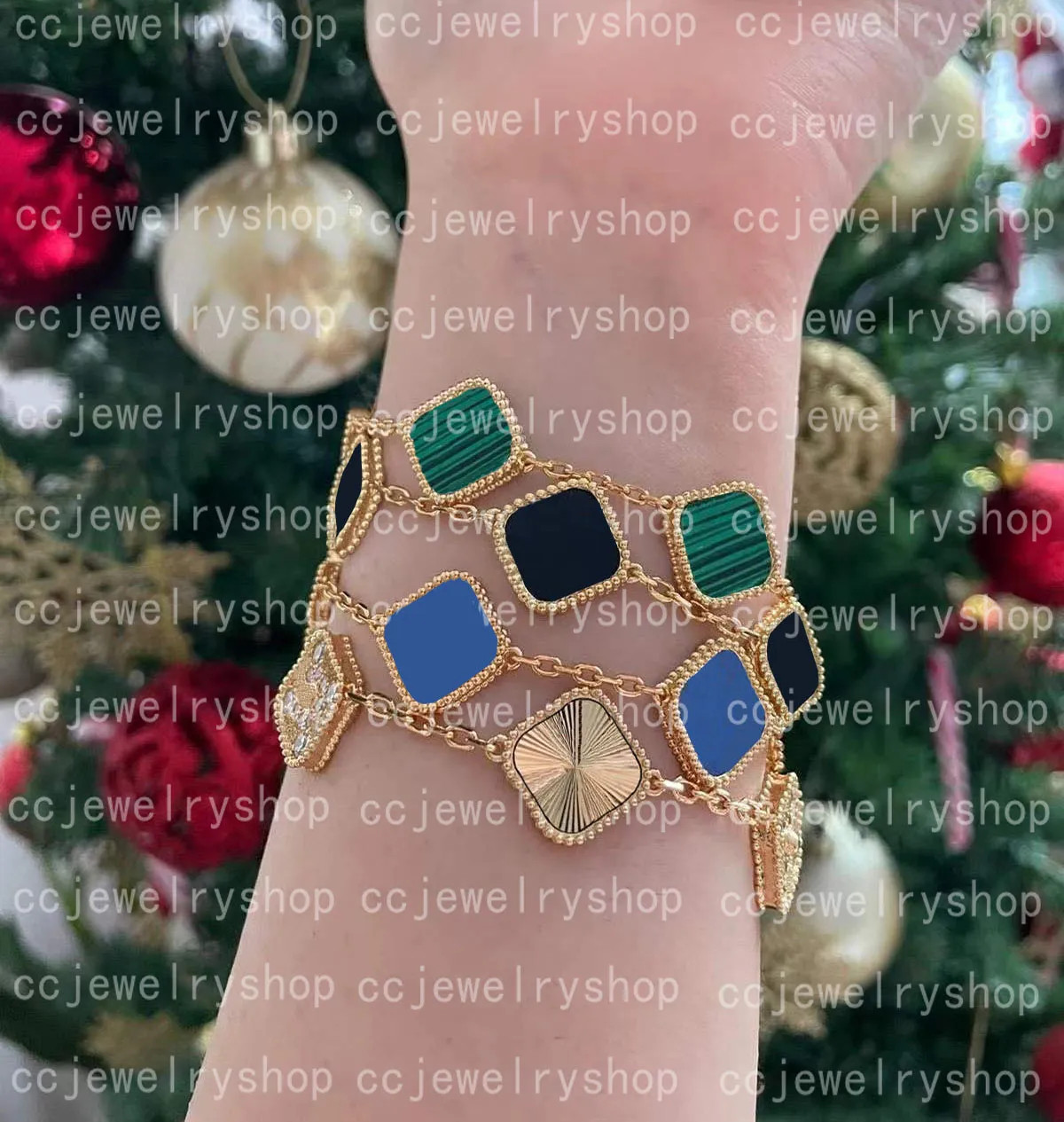 Fashion Classic 4/Four Leaf Clover Charm Bracelets Bangle Chain 18K Gold Agate Shell Mother-of-Pe... | DHGate