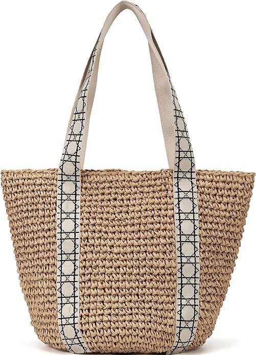 Straw Beach Bag The Tote Bag for Women straw purse hobo bags summer purses for women rattan wicke... | Amazon (US)