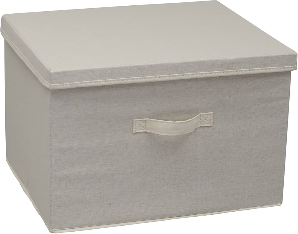 Household Essentials Natural Wide Storage Box with Lid, 15”x18.5”x12”, Wide-18.5" W x D | Amazon (US)