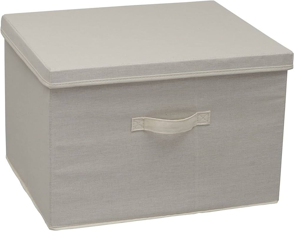 Household Essentials Natural Wide Storage Box with Lid, 15”x18.5”x12”, Wide-18.5" W x D | Amazon (US)