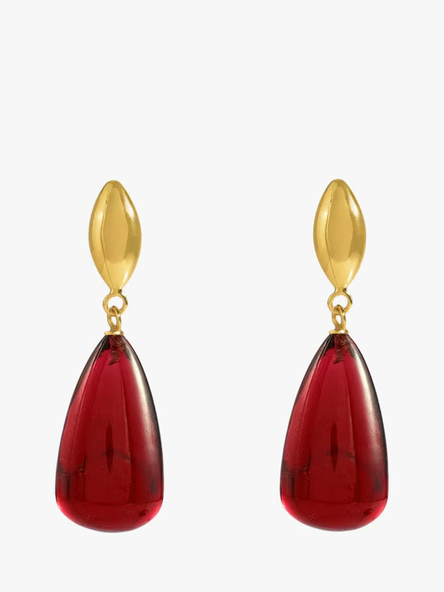 Shyla Corine Oval Ruby Drop Earrings, Gold | John Lewis (UK)