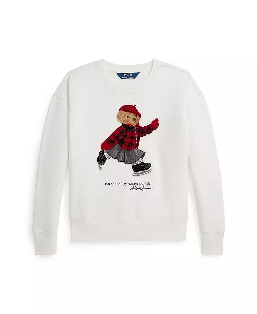 Girls' 7-16 Polo Bear Boxy Sweatshirt | Macy's