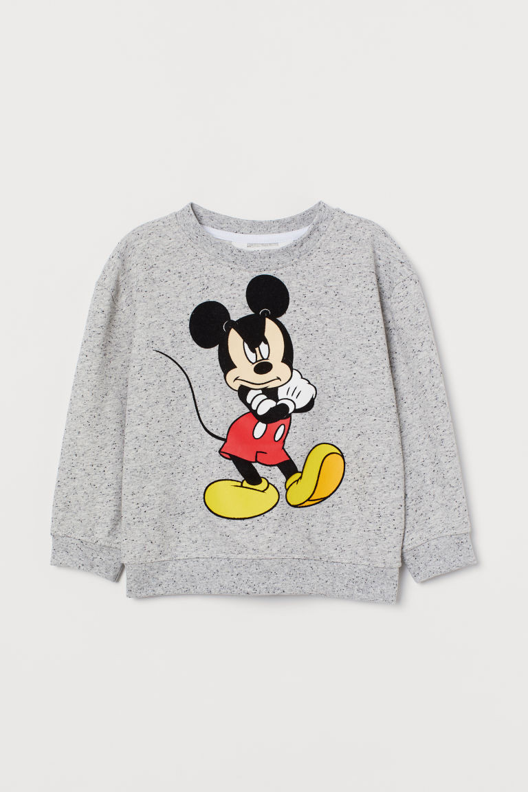 H & M - Flock-print Sweatshirt - Gray | H&M (US + CA)