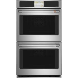 Cafe 30 in. Smart Double Electric Wall Oven with Convection Self-Cleaning in Stainless Steel CTD7... | The Home Depot