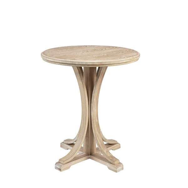 Martha Stewart Reclaimed Wheat Round Accent Table - Overstock - 29085461 | Bed Bath & Beyond