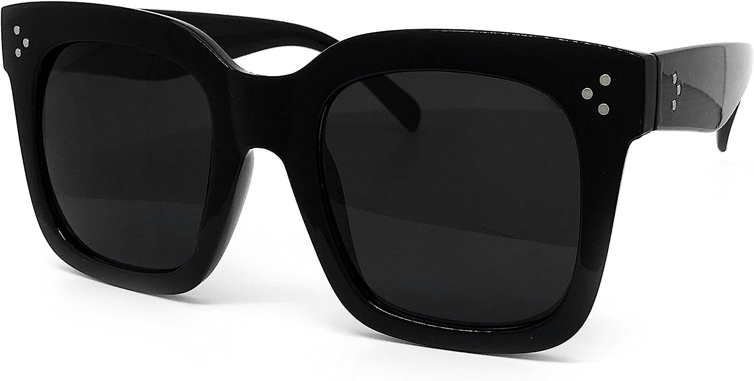 O2 Eyewear 1762 Premium Oversize XXL Women Men Havana Tilda Shadow Style Fashion Sunglasses (SOLI... | Amazon (US)