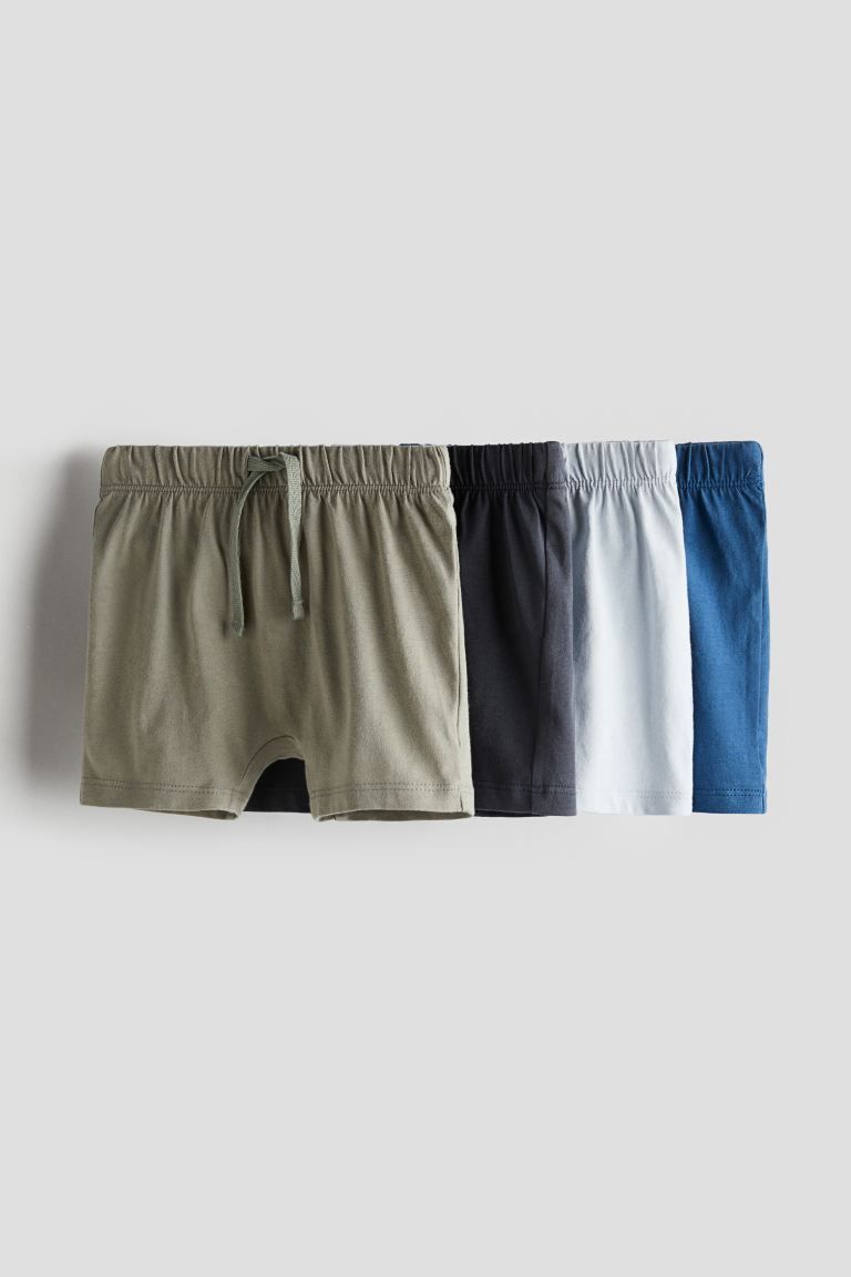 4-pack Jersey Shorts - Light khaki green/dark gray - Kids | H&M US | H&M (US + CA)