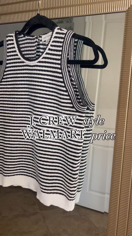 The cutest black-and-white striped sweater tank! 🖤🤍It looks so high-end! The quality and details are amazing! It runs true to size and I have my regular size small! It gives total J.Crew vibes, but for only $20! 🖤👏🏻🤍

Walmart fashion, Walmart haul, J.Crew look for less, designer dupe 

#LTKfindsunder50 #LTKsalealert
