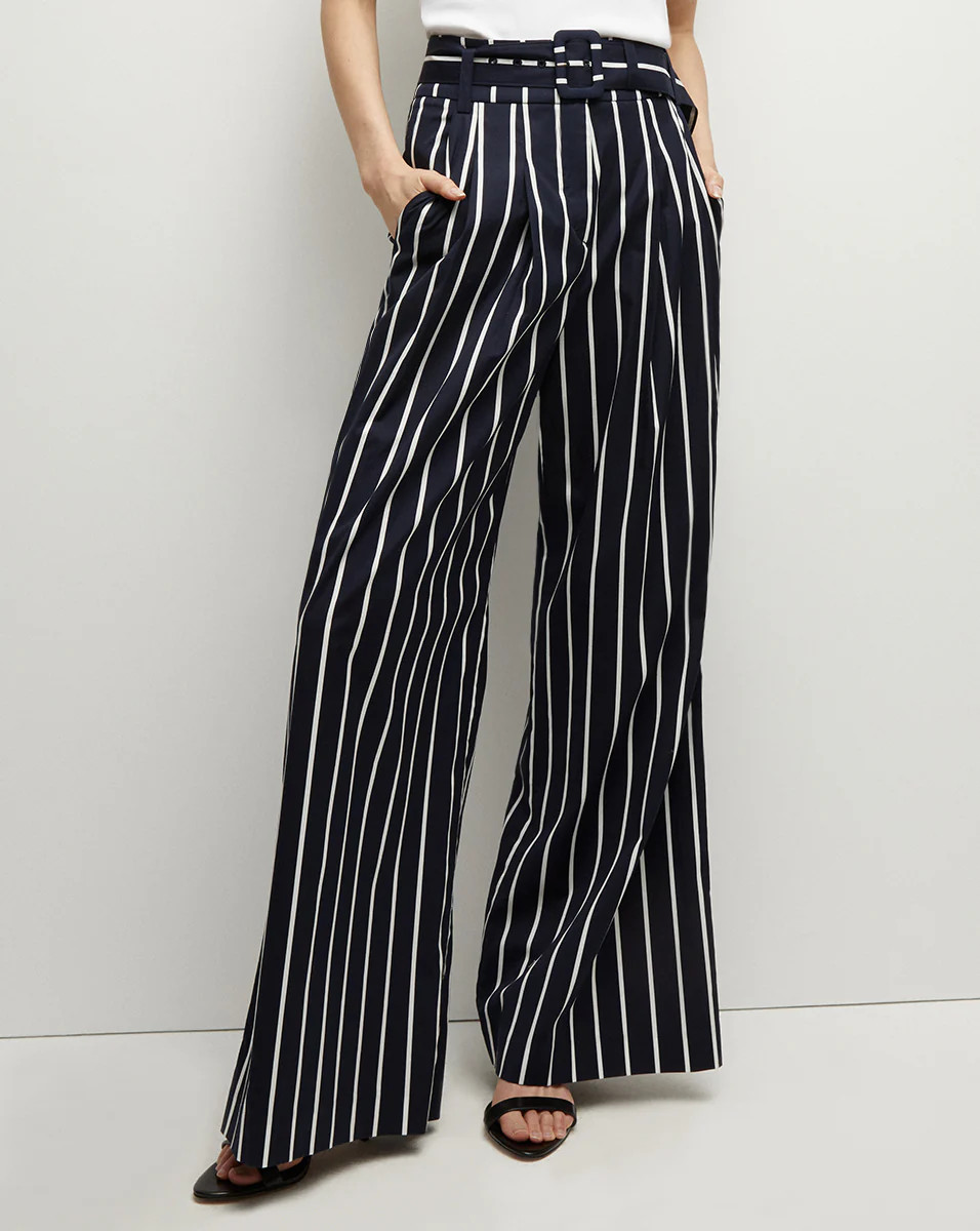 Maliyah Striped Wide-Leg Pant | Veronica Beard