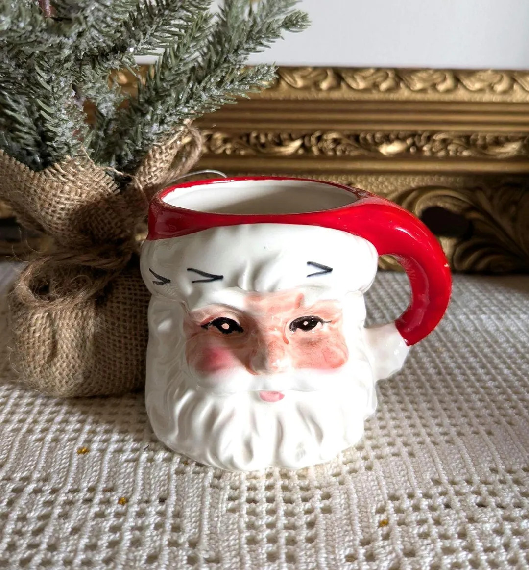 Vintage Lefton Japan Santa Mug: Vintage Christmas Decor | Etsy (US)