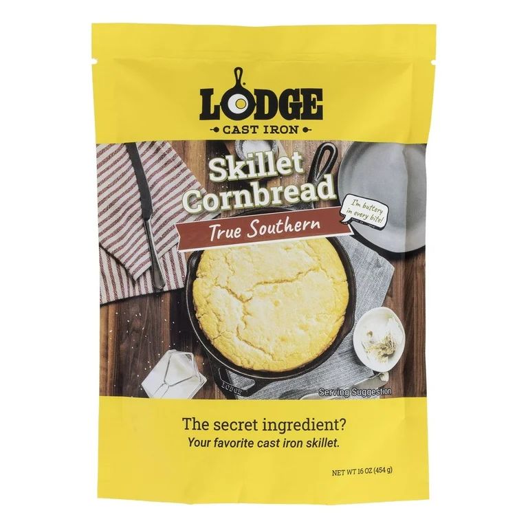 Lodge Cast Iron Skillet Cornbread Mix, True Southern, 1-Pack, 16 oz | Walmart (US)