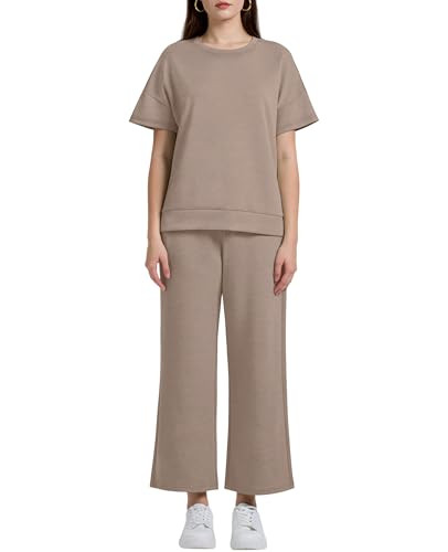 XIEERDUO Women 2 Piece Outfits Trendy Summer Sets For Women 2024 Spring Fashion Clothing For Women 2024 Khaki L | Amazon (US)