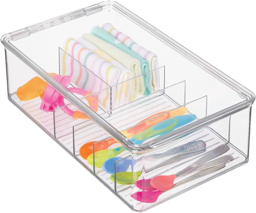 mDesign Stackable Plastic Storage Organizer Container Box for Kitchen Cabinets, Pantry, Counterto... | Amazon (US)