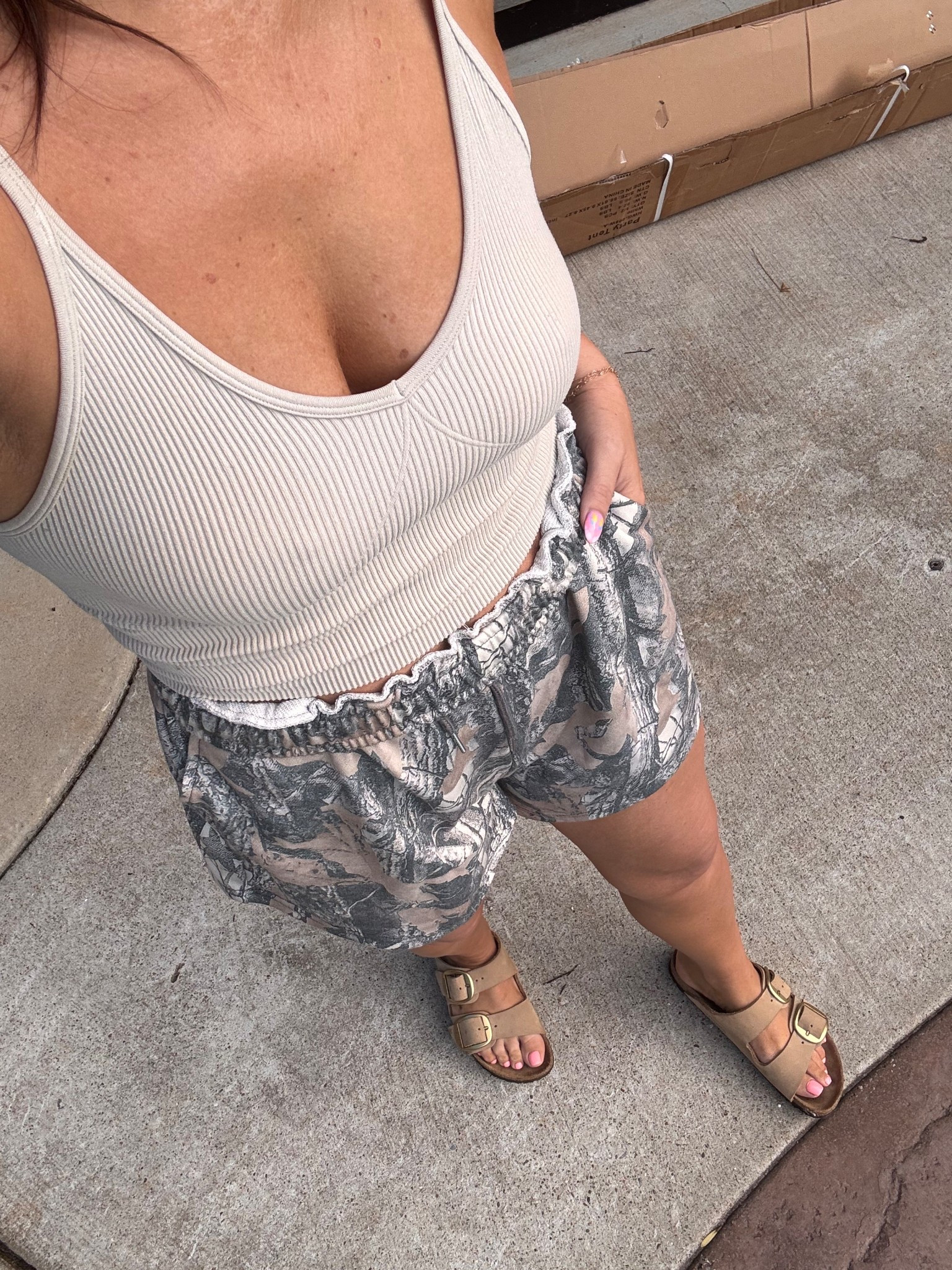 Amazon OOTD! The softest comfiest camo shorts + designer look alike tanks! 

For reference I’m 5’4” 137lbs and a size small 

#LTKStyleTip #LTKFindsUnder50

#LTKPetite #LTKdayinmylife #LTKmomlife