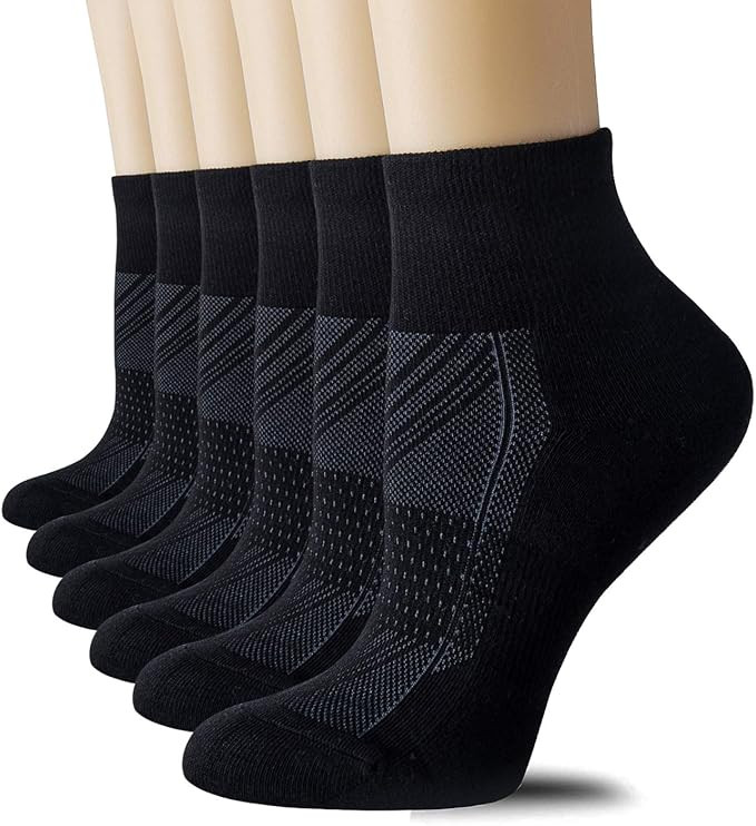CS CELERSPORT 6 Pairs Women's Running Ankle Socks Athletic Sport Socks Cushioned | Amazon (US)