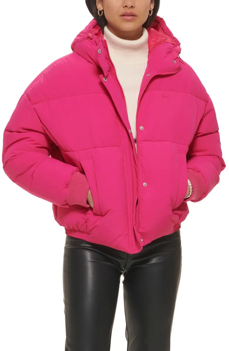 Cinch Waist Hooded Puffer Jacket | Nordstrom