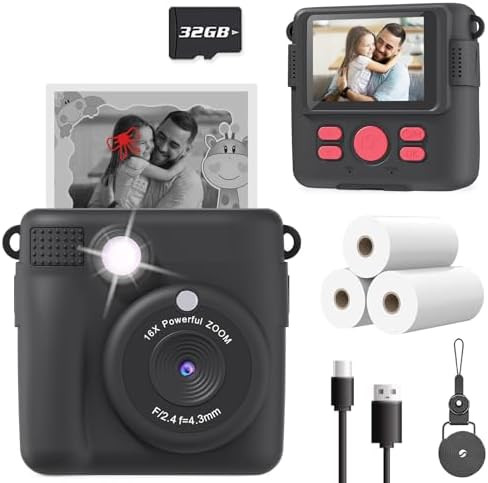 Kids Camera Instant Print, Christmas Birthday Gifts for Kids Age 3-12, Selfie Digital Camera with... | Amazon (US)