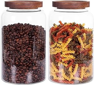Large Glass Jar with Airtight Lid Set of 2 93 FL OZ(2750ml) glass canister set, Glass Food Contai... | Amazon (US)