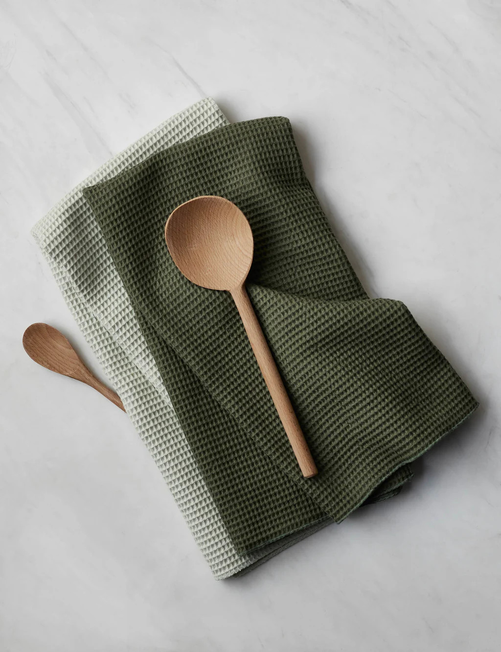 Hawkins New York Essential Waffle Dish Towels, Olive/Sage (Set of 2) | Lulu and Georgia 