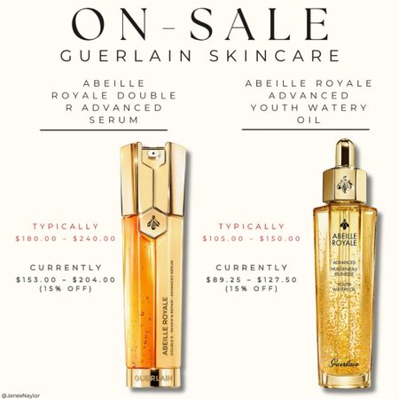 GUERLAIN SKINCARE ON SALE!

These are 2 of my favorite skincare products & its quite rare that they go on sale!! 

Shop them at Nordstrom’s if you’re in need of long-lasting, hydrating, high-quality skincare that leaves you feeling moisturized all day/night!

You can also snag them at Sephora & use the code YAYSAVE to take advantage of their Saving’s Event!

#LTKbeauty #LTKU #LTKsalealert