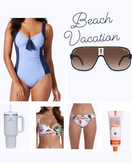 Womens swimsuit, sunglasses, beach vacation 

#LTKSeasonal #LTKSwim #LTKTravel