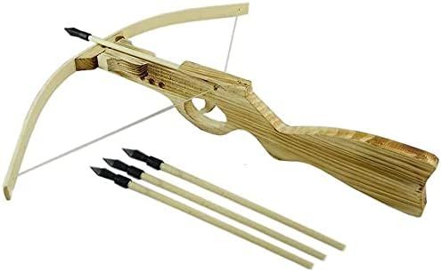 UNINETIC Wooden Toy Crossbow - Handmade Bow and Arrow for Kids Archery Set with 3 Rubber-Tipped Bamb | Amazon (US)