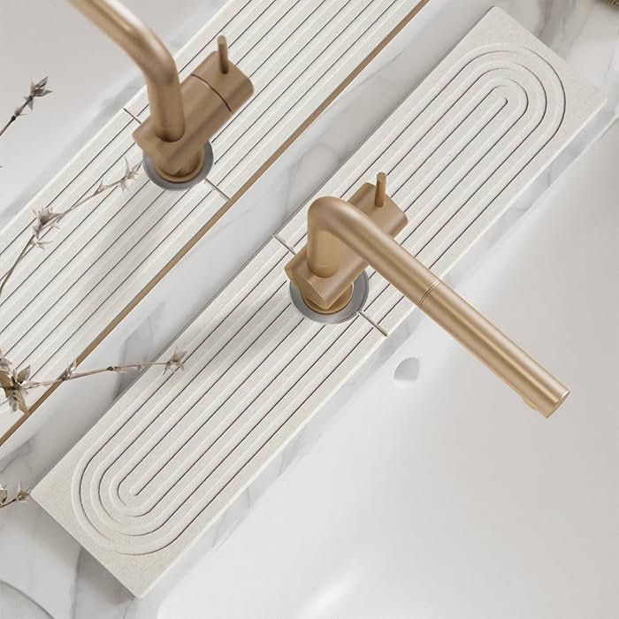 Faucet Mat for Kitchen Sink - 24'' Long Diatomite Fast Drying Stone Sink Tray, Super Absorbent, P... | Amazon (US)