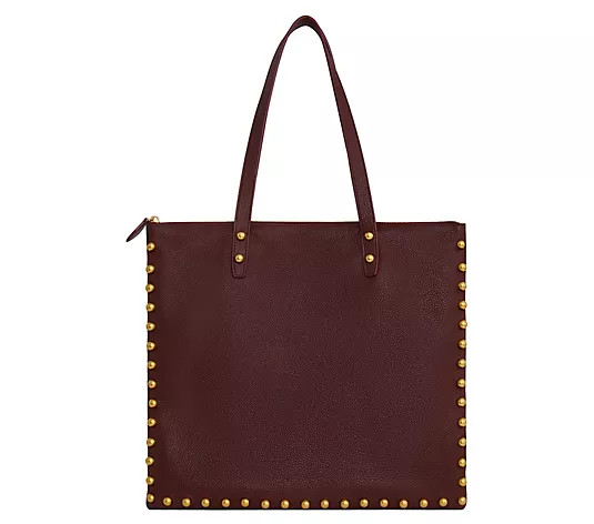 Rebecca Minkoff Leather Milan Tote with Stud Detail - QVC.com | QVC