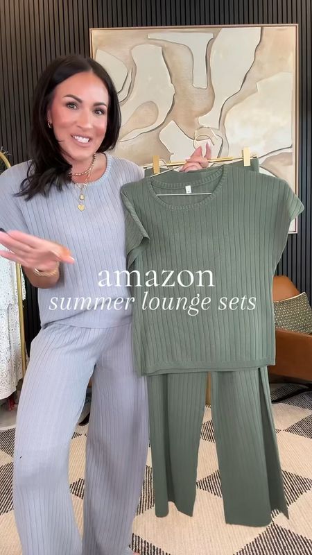 ounge sets that are perfect for summer? Yes please! 

Wearing a small in both colors. 
I’m 5’2, 130 lbs, 34 DD, 25 in waist. 

Both options will be saved in my storefront under May Finds!

#affiliate #petitefashion #fashionover40 #loungewear

#LTKFindsUnder50 #LTKStyleTip #LTKOver40
