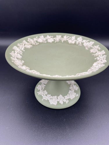 Vintage Wedgwood Sage Green Jasperware Small Compote Dessert Pedestal | eBay US