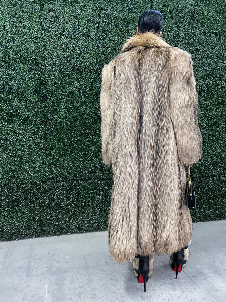 Tanuki Raccoon Fur Coat - Etsy | Etsy (US)