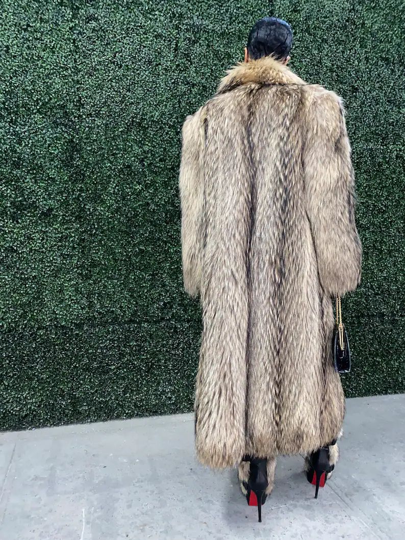 Tanuki Raccoon Fur Coat - Etsy | Etsy (US)