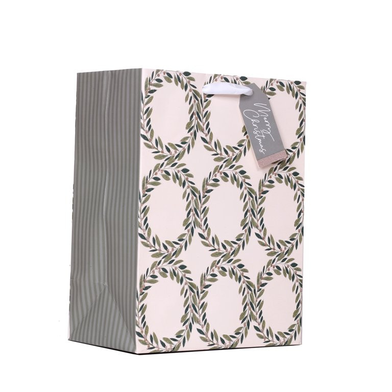 Medium Green Foliage Christmas Gift Bag (7.5" x 9.875" x 4.5") by My Texas House, FSC Paper | Walmart (US)
