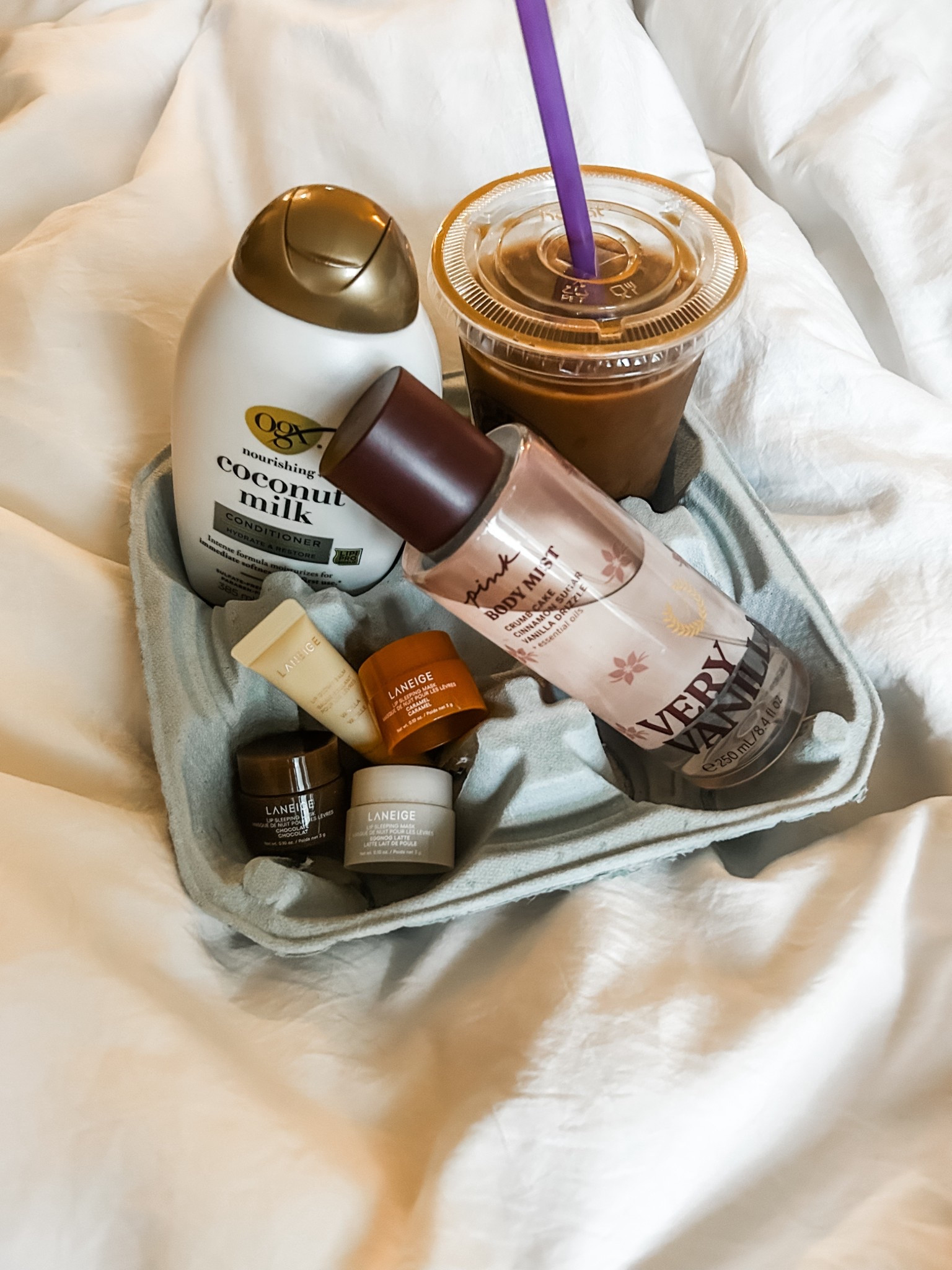 Coconut milk conditioner
Laneige holiday gift set
Lippies 
Lip balm
Vanilla body spray
Victoria’s Secret
VS pink 
Holiday scents 
Fall scents 
Autumn vibes 

#LTKHoliday #LTKselfcare #LTKBeauty