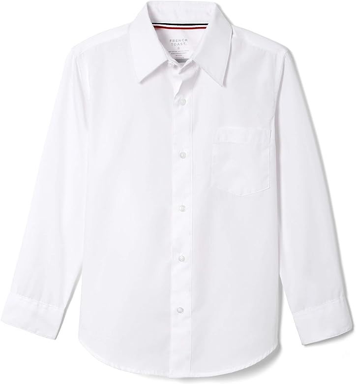 French Toast Boys' Long Sleeve Classic Dress Shirt (Standard & Husky) | Amazon (US)