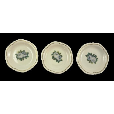 (3) Vintage Castleton China York Blue Rose Coaster Coasters Gold Rim USA | eBay US