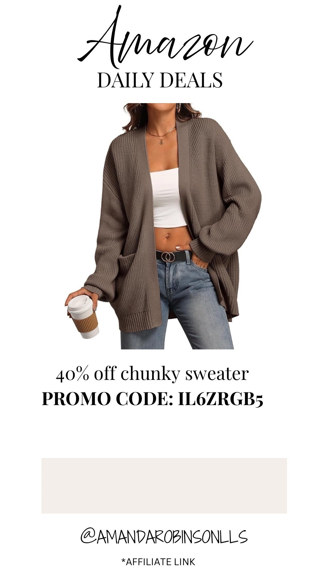 Amazon daily deals
Chunky knit sweater 

#LTKSaleAlert