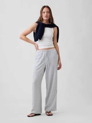 Relaxed Linen-Blend Wide-Leg Pants | Gap Factory