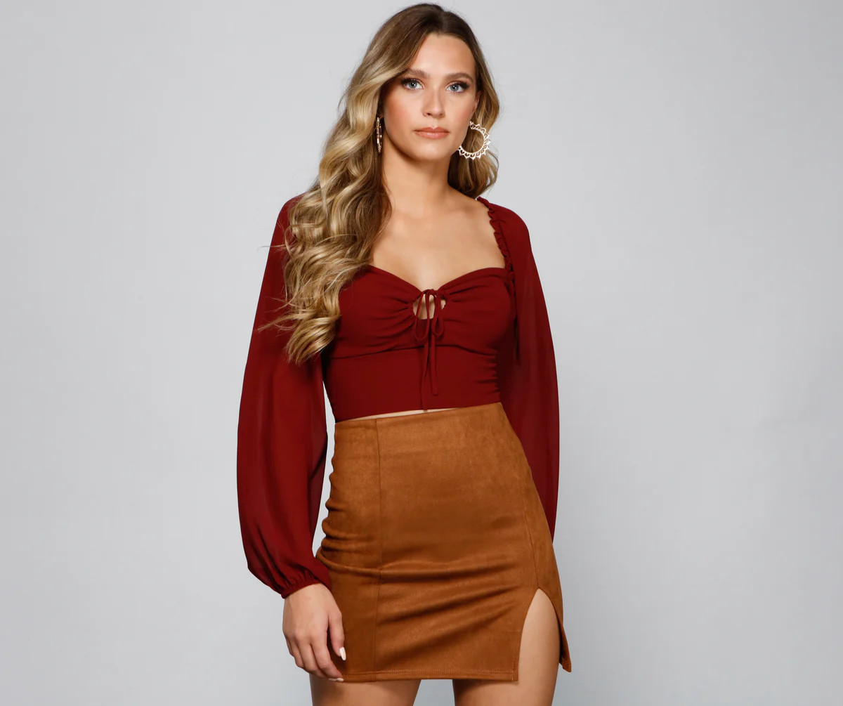 Chic Appeal Long Sleeve Crop Top | Windsor Stores