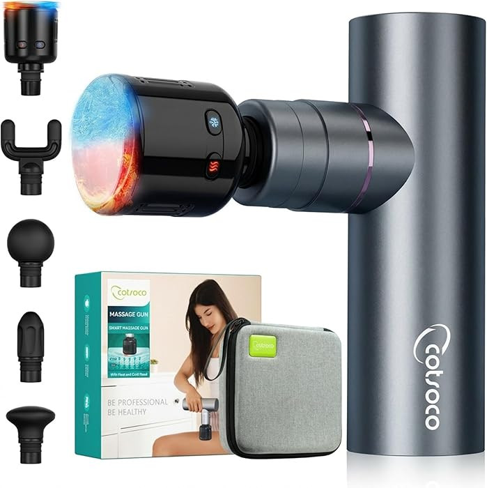 cotsoco Mini Massage Gun with Heat and Cold Therapy, Full-Metal Handheld Electric Massager Deep T... | Amazon (US)